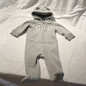 3-6M GAP Kids Gray Hooded Footie